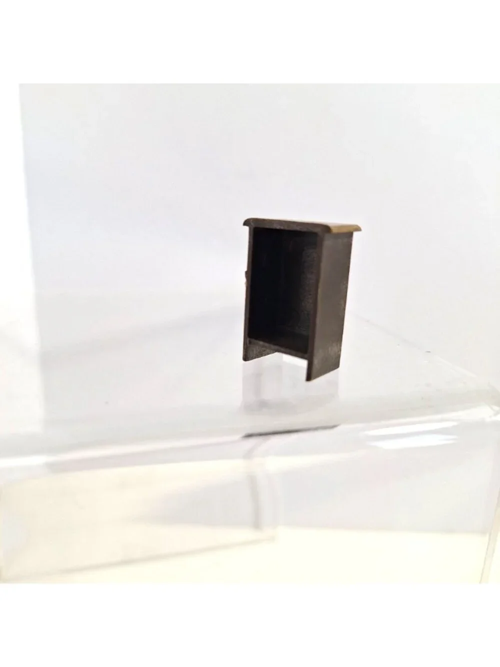 Mini Dollhouse Furniture Ice Box Hutch Brown Gold Micro Dresser Vintage - Picture 7 of 11